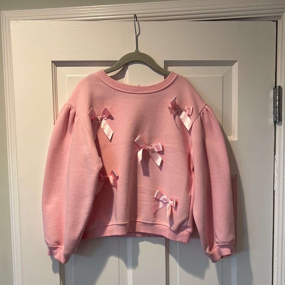 Pink Bow-Embellished Sweater